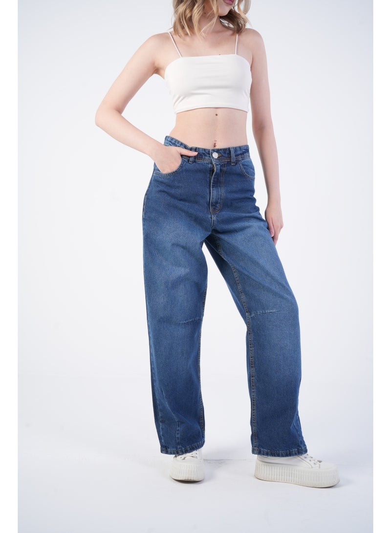 AMICI Mid-waist Navy blue baggy jeans - Image 3